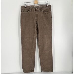 Eddie Bauer Women Size 12 Brown Corduroy Boyfriend Fit Straight Leg Pants